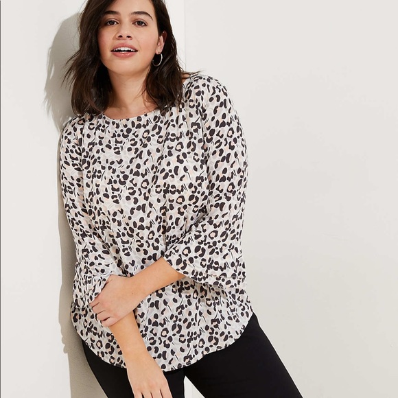 LOFT Tops - Loft Plus Spotted Double Ruffle Cuff Blouse 20